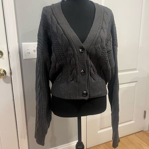 woven/knitted sweater marble buttons